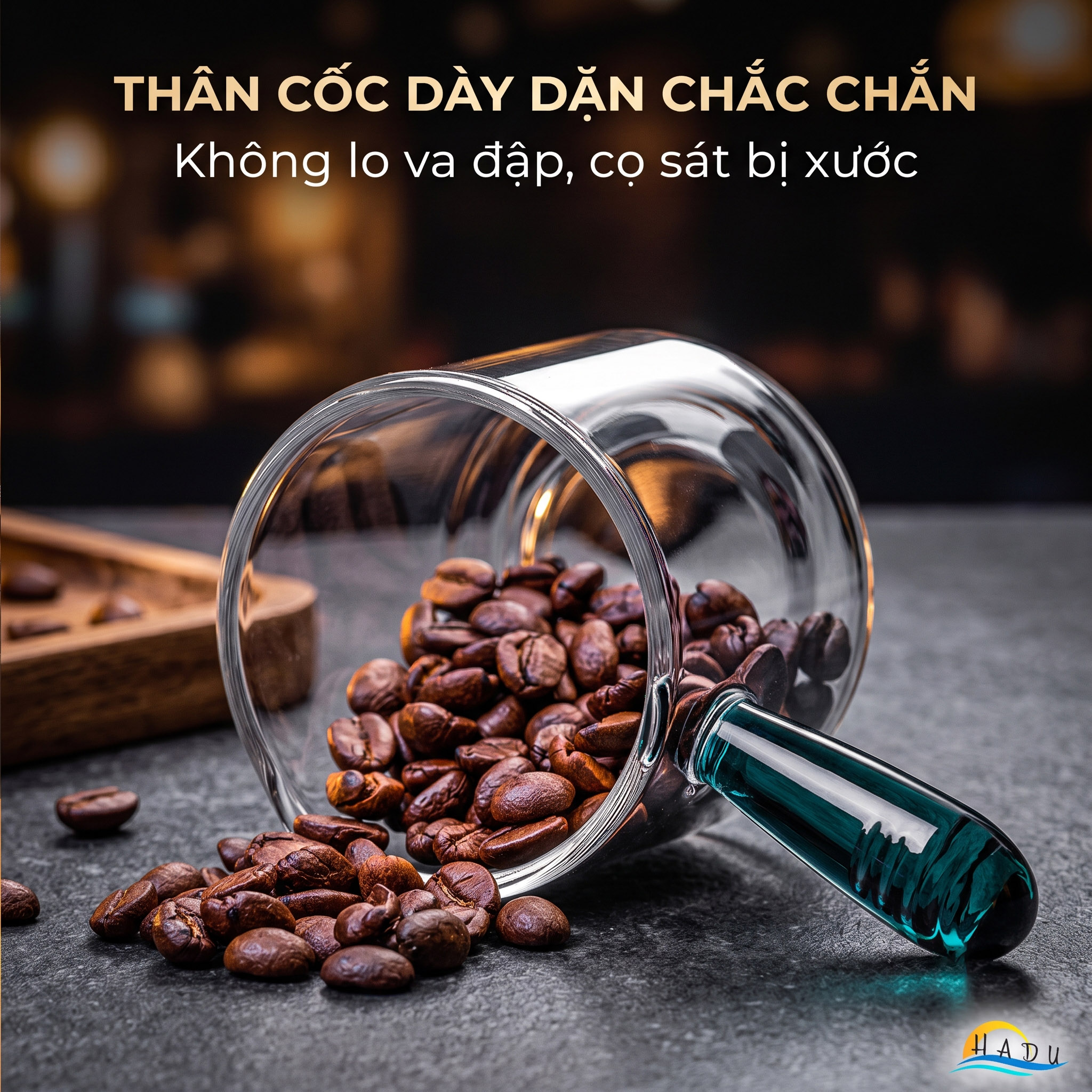 Cốc Rót Cà Phê Thủy Tinh Borosilicate CCKO 150ml, Chịu Nhiệt, Trong Suốt