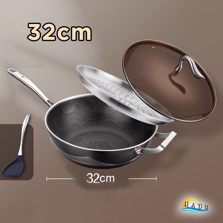 Chảo Chống Dính Lòng Sâu Bếp Từ SSGP 30cm, Inox 316L, Phủ Dupont Mỹ, Đáy 5 Lớp, Đạt Chất Lượng LFGB Đức