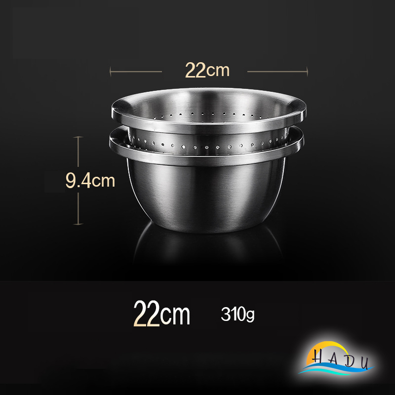 Bộ Rổ và Chậu Inox 304 SSGP, Đa Năng Rửa Rau Củ, Xếp Chồng Gọn, Nhiều Size, Đạt Chất Lượng LFGB Đức