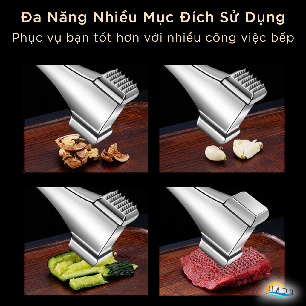 Búa Dập Thịt Inox 304 Cao Cấp – 36 Gai Nhọn, Đầu Rỗng Giảm Trọng Lượng, Móc Treo Tiện Lợi, Đạt Tiêu Chuẩn LFGB Đức SSGP