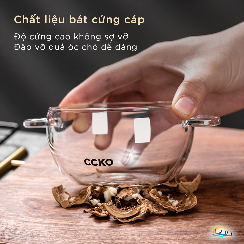 Tô Thủy Tinh Chịu Nhiệt CCKO 315ml, Dùng Được Trên Bếp Ga, Lò Vi Sóng, Borosilicate, Trong Suốt