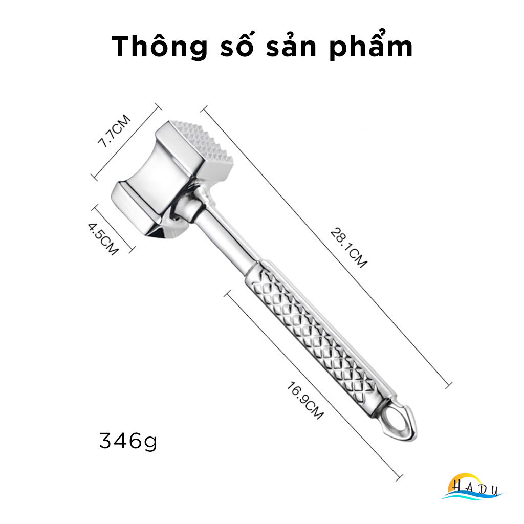 Búa Đập Dần Thịt Bò Inox 304 Cao Cấp Đa Năng Đạt Chất Lượng Đức CCKO