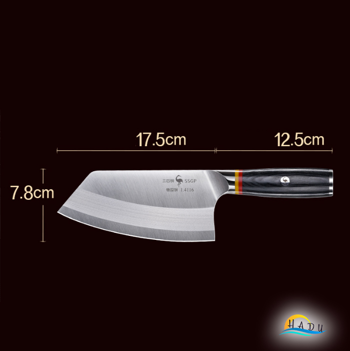 Dao Chặt Xương SSGP Thép Đức 1.4116, Độ Cứng 58HRC, Cán Gỗ, Đạt Chất Lượng LFGB Đức