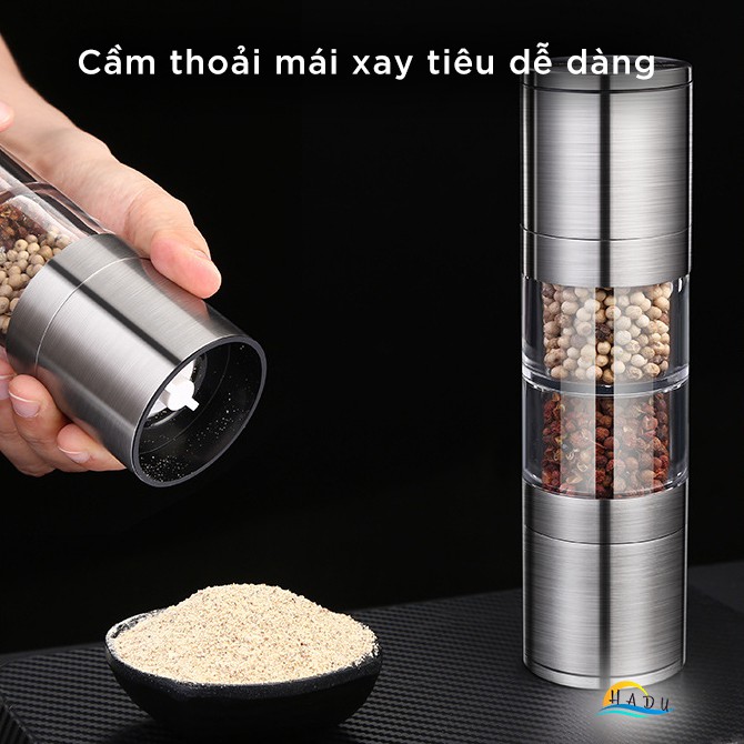 Dụng Cụ Lọ Cối Xay Tiêu Cầm Tay Inox Thủy Tinh Cao Cấp Đạt Chất Lượng Đức SSGP