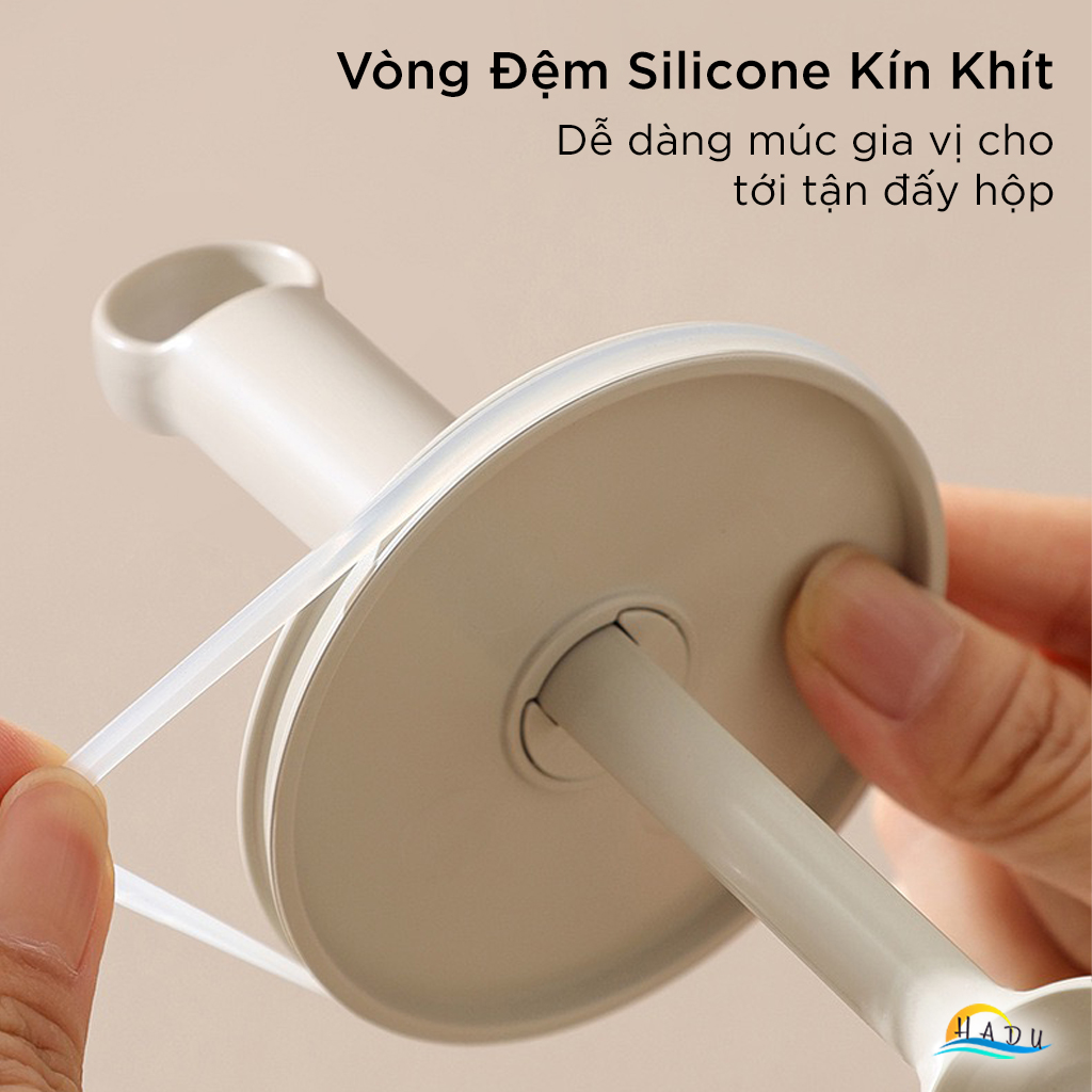 Lọ Đựng Gia Vị Thủy Tinh CCKO Cao Cấp, Thìa Thông Minh Tự Động Co Duỗi, Có Gạt Định Lượng, Chống Ẩm