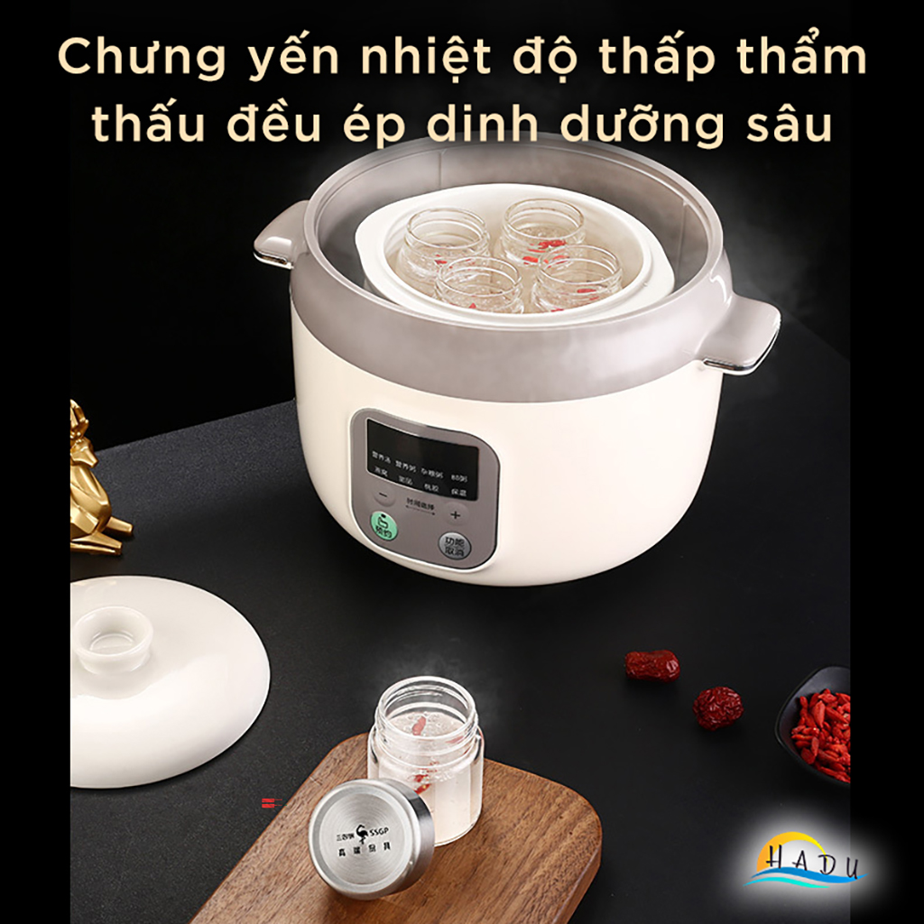 Hũ Chưng Yến Thủy Tinh Borosilicate SSGP, Nắp Inox 304 Kín Hơi, Chịu Nhiệt 300°C, Đạt Chất Lượng LFGB Đức