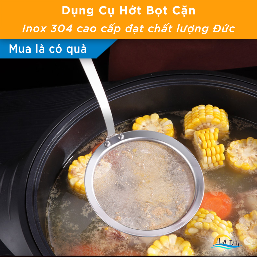 Vá Vợt Hớt Bọt Lọc Cặn Dầu Ăn Mỡ Inox 304 Cao Cấp Đạt Chất Lượng Đức SSGP