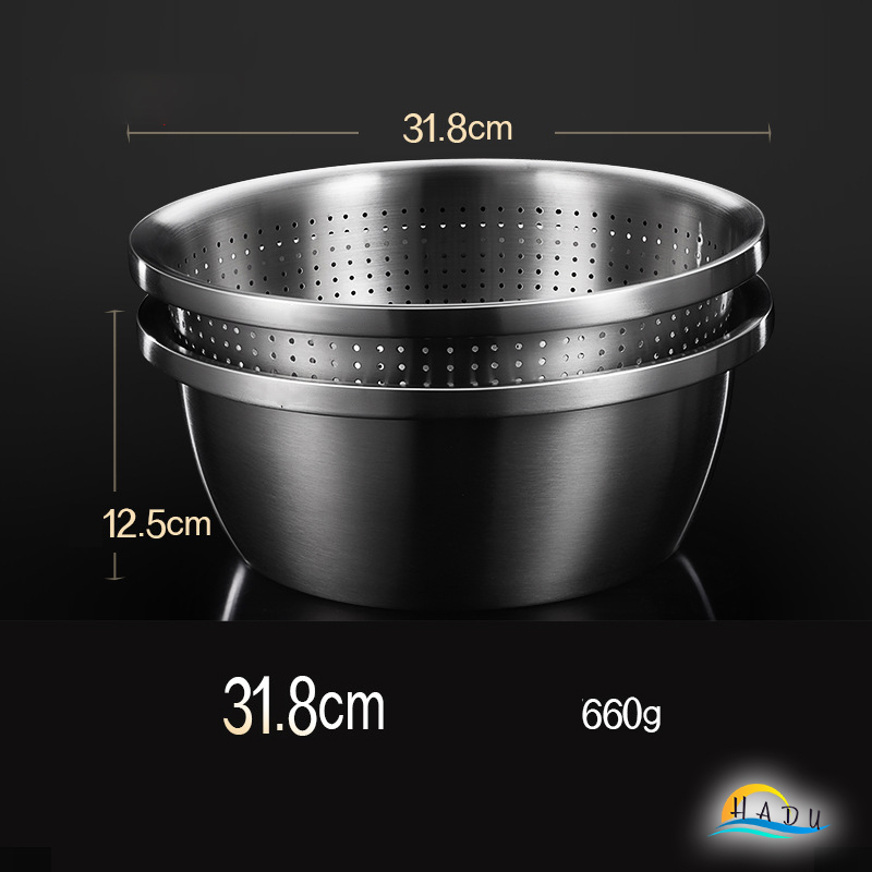 Bộ Rổ và Chậu Inox 304 SSGP, Đa Năng Rửa Rau Củ, Xếp Chồng Gọn, Nhiều Size, Đạt Chất Lượng LFGB Đức