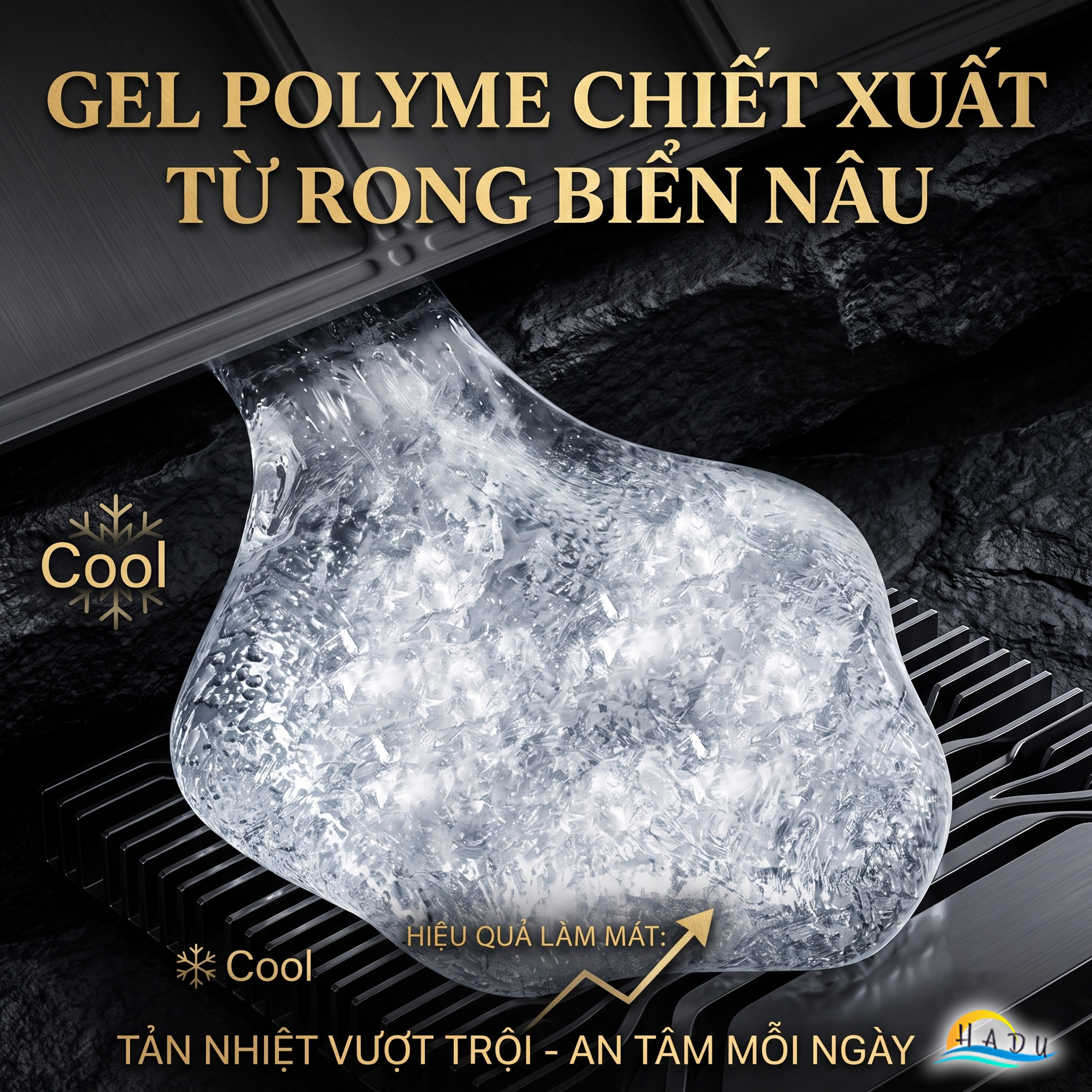 Đệm Ngồi Gel Làm Mát HADU Cho Ghế Văn Phòng, Chống Thấm, Gấp Gọn