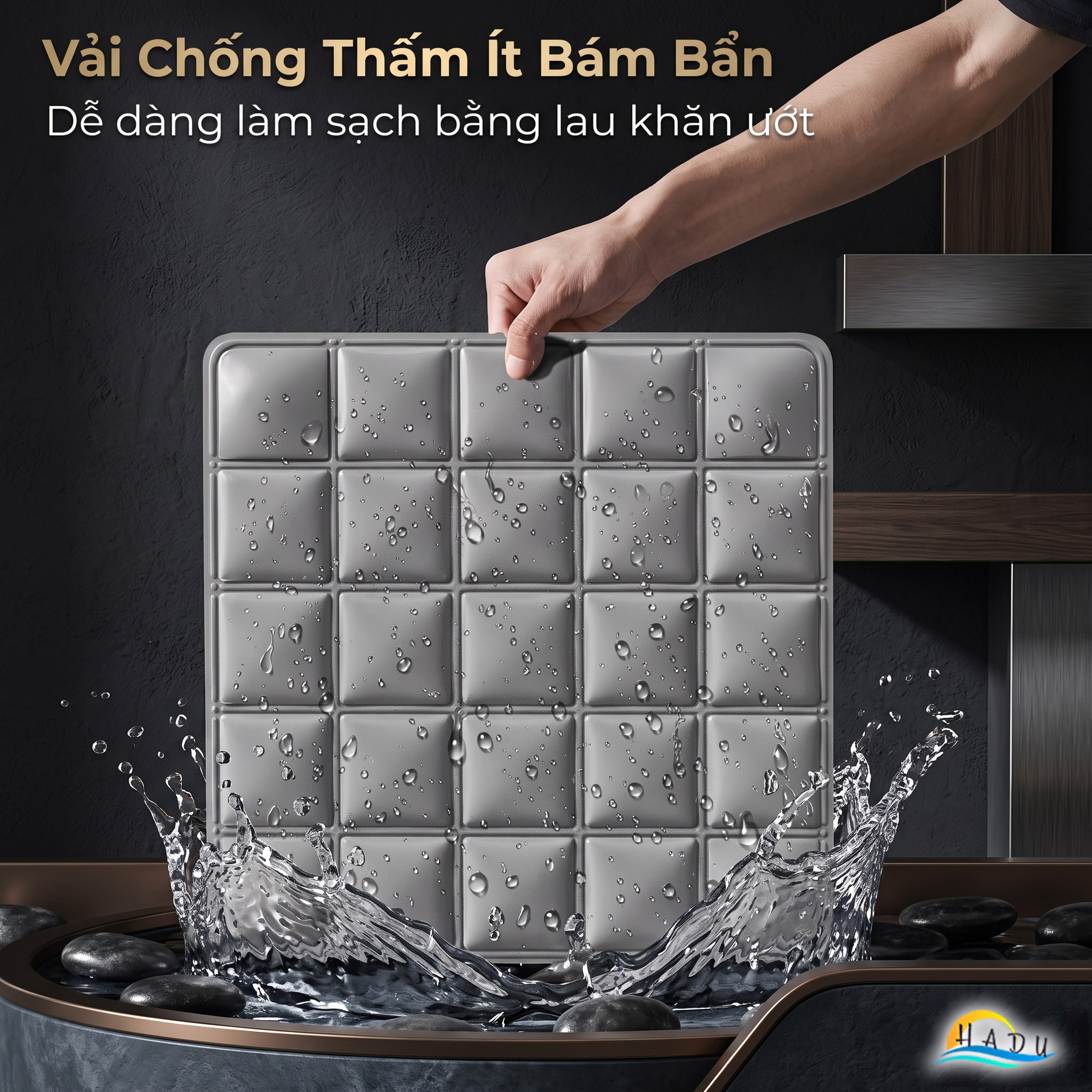 Đệm Ngồi Gel Làm Mát HADU Cho Ghế Văn Phòng, Chống Thấm, Gấp Gọn