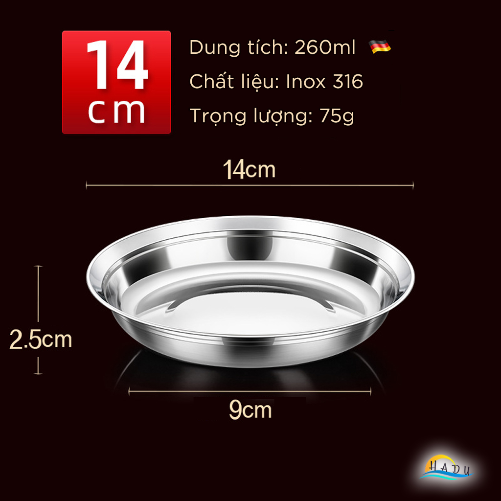 Đĩa Inox 304 Sâu Lòng SSGP, Chống Trầy, Xếp Chồng Gọn, Nhiều Size, Đạt Chất Lượng LFGB Đức