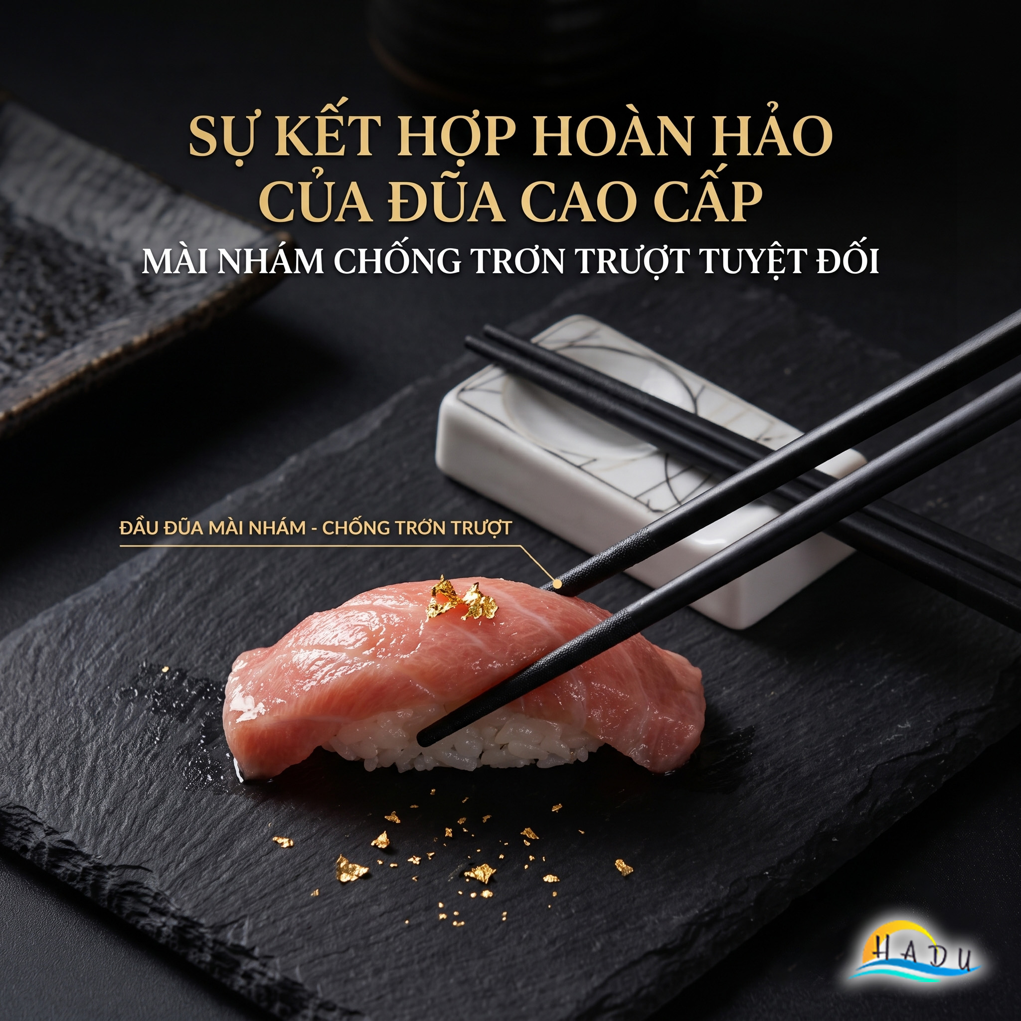 Bộ 10 Đôi Đũa Sợi Thủy Tinh HADU, Họa Tiết Vân Đá Cẩm Thạch, Chống Trơn, Chịu Nhiệt, Dài 27cm
