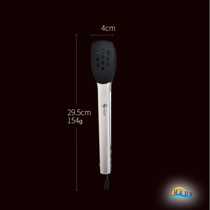 Kẹp Gắp Thức Ăn Inox 304 SSGP, Đầu Bọc Silicone, Không Trầy Xước Nồi, Dài 29.5cm, Đạt Chất Lượng LFGB Đức
