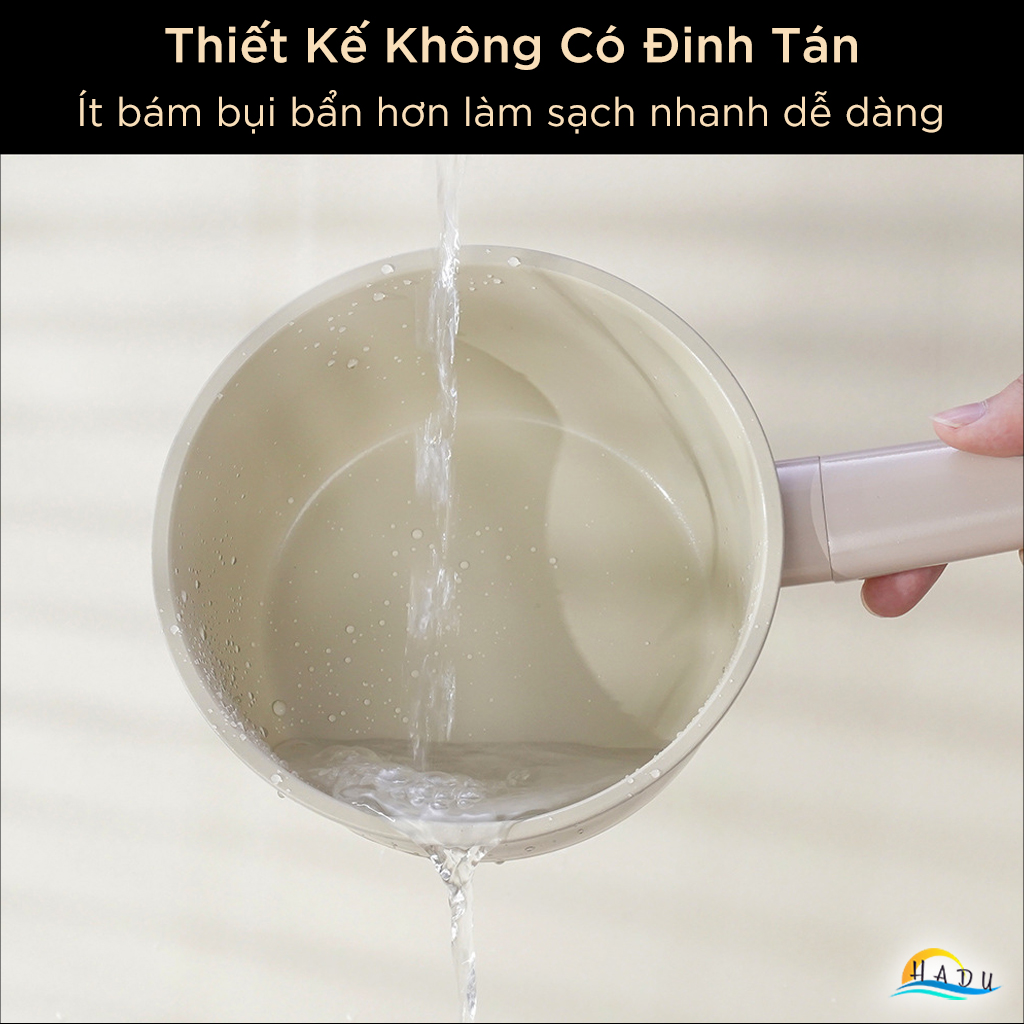 Nồi Chống Dính Gốm Cao Cấp 16cm – Không PFOA, Dẫn Nhiệt Đều, Nắp Thủy Tinh Trong Suốt, Dung Tích 1290ml SSGP