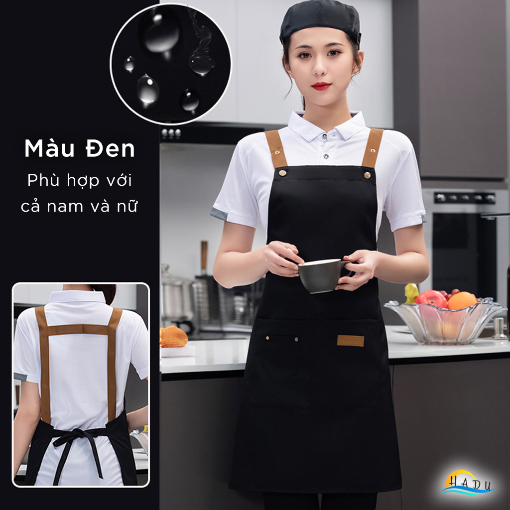 Tạp Dề Nấu Ăn Chống Thấm HADU, Có Nhiều Túi, Dây Đeo Điều Chỉnh, Nhiều Màu