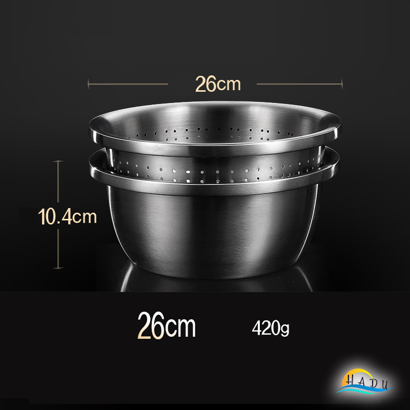 Bộ Rổ và Chậu Inox 304 SSGP, Đa Năng Rửa Rau Củ, Xếp Chồng Gọn, Nhiều Size, Đạt Chất Lượng LFGB Đức