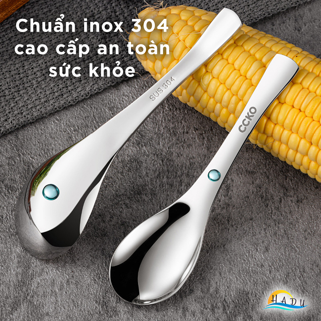 Thìa Ăn Phở Inox 304 CCKO, Đúc Nguyên Khối, Sang Trọng, Nhiều Size