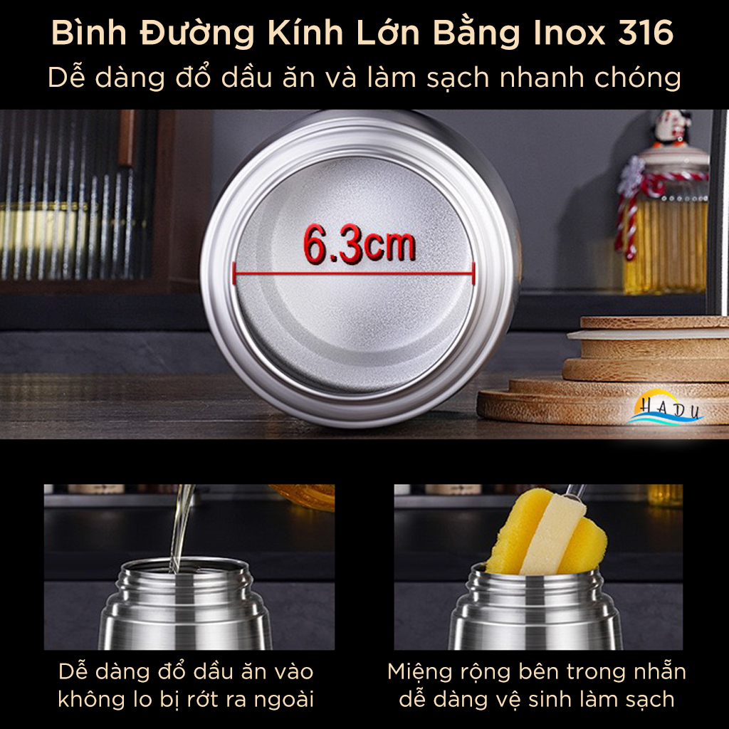 Bình Rót Dầu Ăn Inox 316L SSGP, 800ml, Nắp Mở Tự Động, Chống Rò Rỉ, Đạt Chất Lượng LFGB Đức