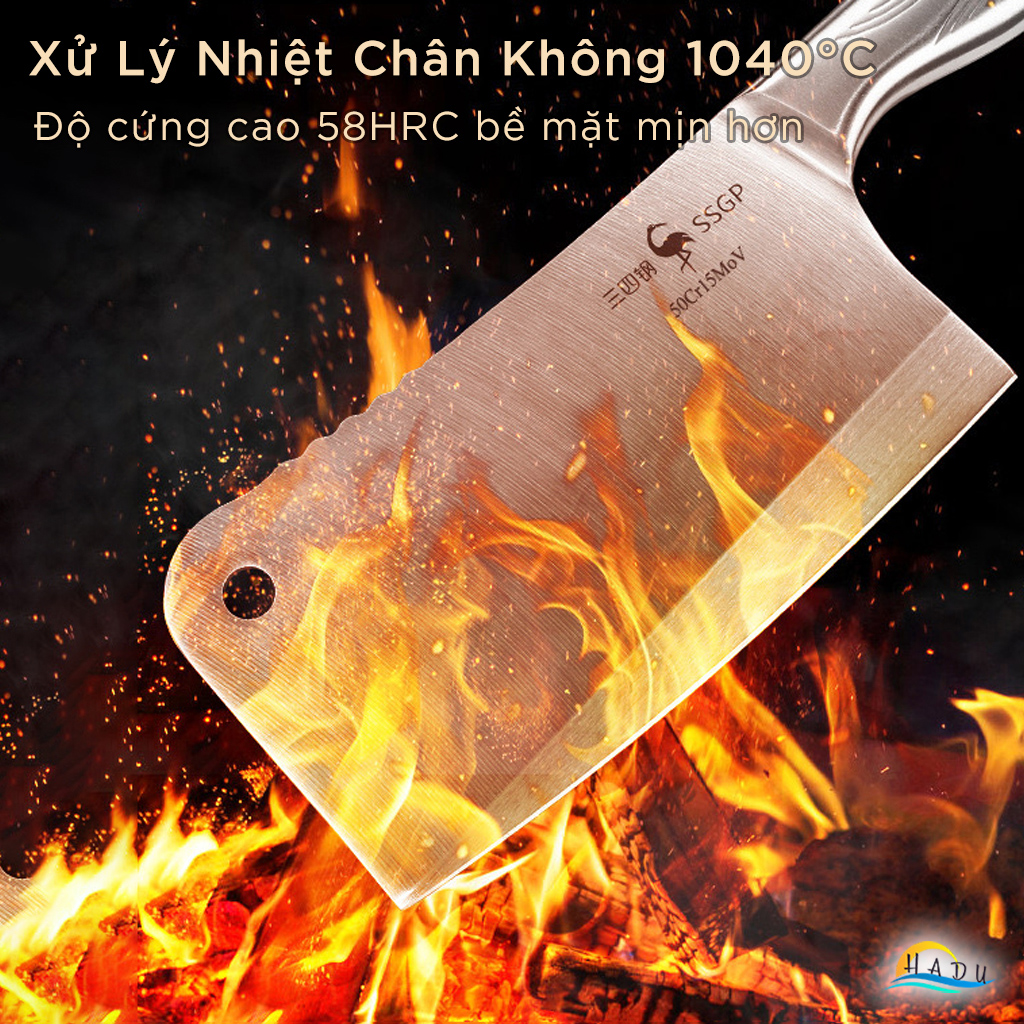 Bộ 2 Dao Bếp SSGP Thép Đức 1.4116, Gồm Dao Chặt và Dao Thái, Độ Cứng 58HRC, Đạt Chất Lượng LFGB Đức