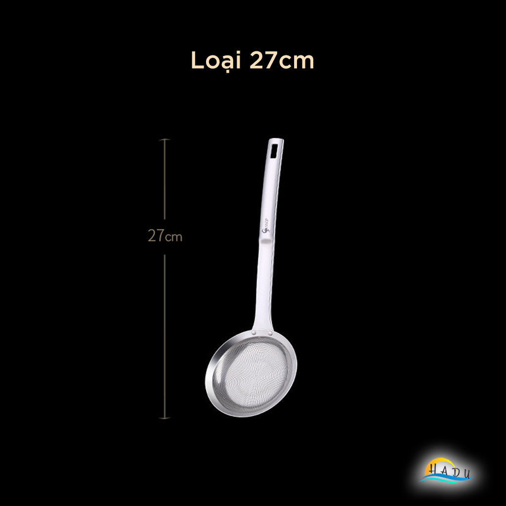 Vợt Hớt Bọt và Lọc Dầu SSGP, Inox 304, Dài 27cm, 33cm, Đạt Chất Lượng LFGB Đức