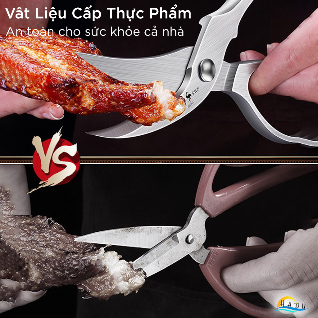 Kéo Cắt Gà Trợ Lực Nhà Bếp Cao Cấp SSGP, Kéo Cắt Thực Phẩm Cộng Lực Không Gỉ Đạt Chất Lượng LFGB Đức