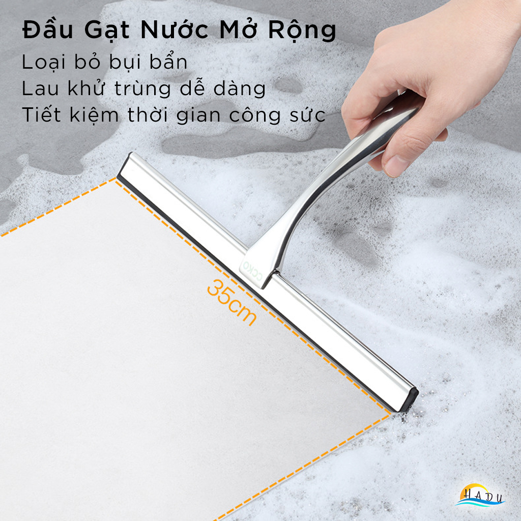 Cây Gạt Kính Cầm Tay CCKO, Thân Inox, Lưỡi Cao Su Mềm, Gạt Nước Sạch Không Vệt
