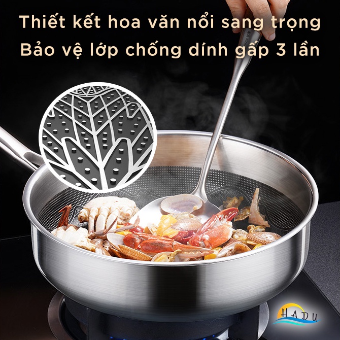 Chảo Chống Dính Lòng Sâu Bếp Từ SSGP 26cm, Thân Inox 316, Phủ Dupont Mỹ, Đáy 5 Lớp, Đạt Chất Lượng LFGB Đức