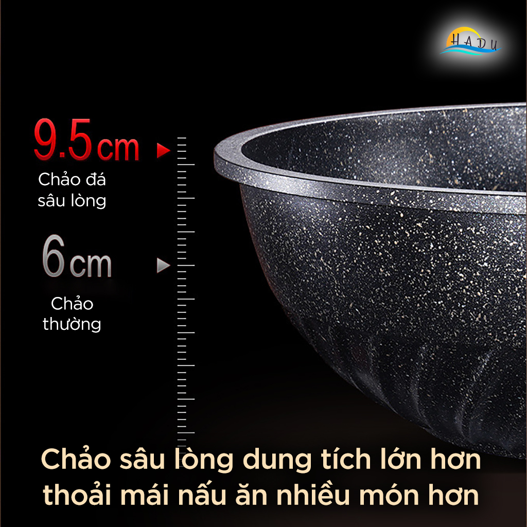 Chảo Đá Núi Lửa Bếp Từ SSGP 30cm, Chịu Nhiệt 460°C, Lòng Sâu 9.5cm, Đạt Chất Lượng LFGB Đức