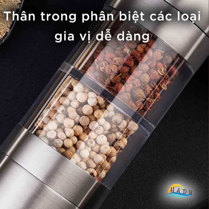 Dụng Cụ Lọ Cối Xay Tiêu Cầm Tay Inox Thủy Tinh Cao Cấp Đạt Chất Lượng Đức SSGP