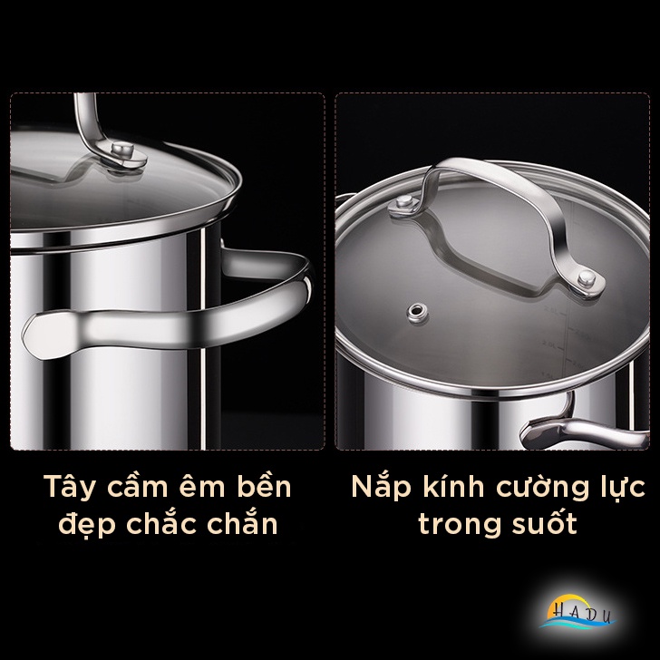 Nồi Chiên Ngập Dầu Mini Kiểu Nhật Bản Luộc Gà Bếp Từ 3 Đáy 16cm Inox 304 Cao Cấp Đạt Chất Lượng Đức SSGP