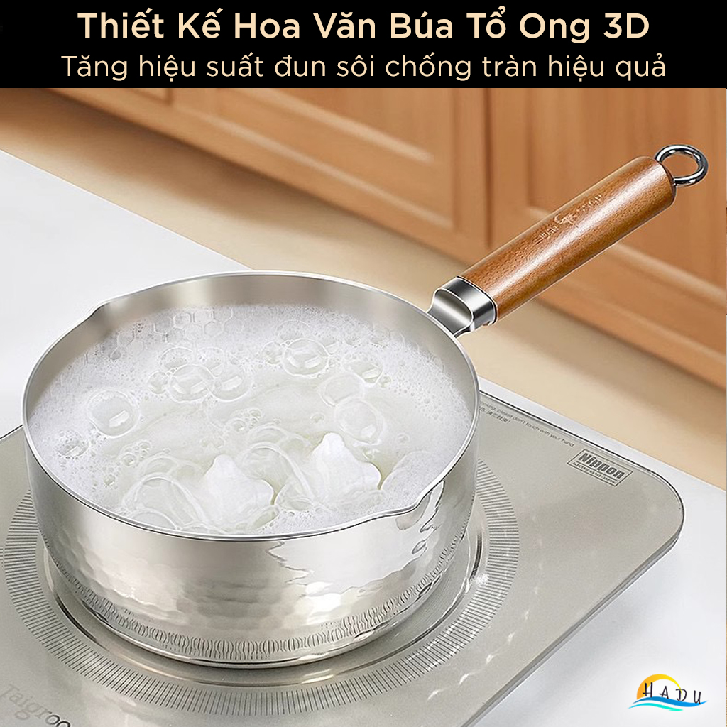 Nồi Inox 316L Bếp Từ SSGP 22cm (3L) Tay Cầm Gỗ Sồi, 5 Lớp, Đạt Chất Lượng LFGB Đức