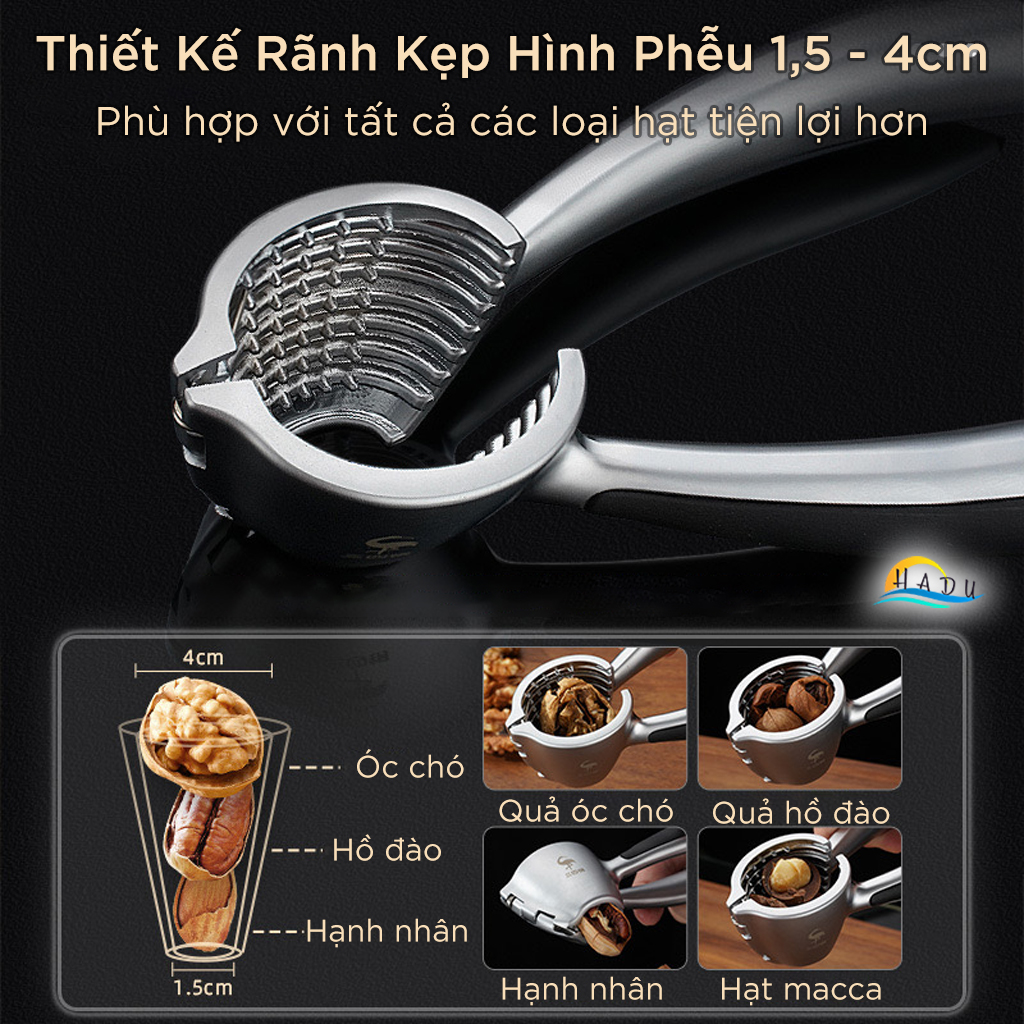 Kẹp Tách Vỏ Hạt Óc Chó SSGP, Hợp Kim Kẽm, Đa Năng, Tay Cầm Trợ Lực, Đạt Chất Lượng LFGB Đức