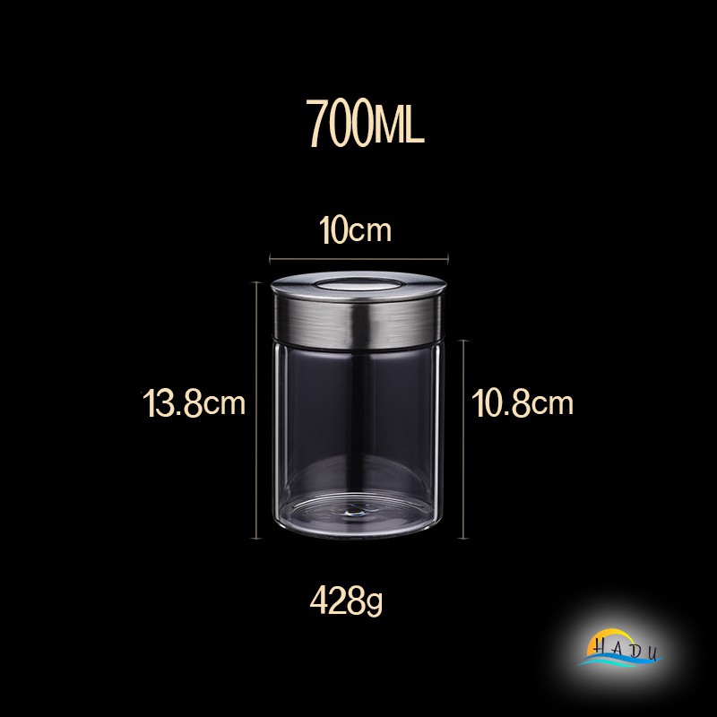 Hộp Đựng Trà Cafe Đồ Khô Và Ngũ Cốc Thủy Tinh Có Nắp Inox Cao Cấp Đạt Chất Lượng Đức SSGP