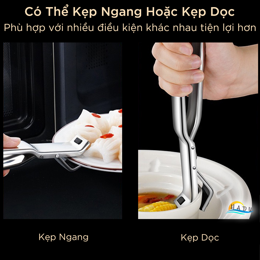 Kẹp Gắp Đồ Nóng SSGP Inox 304, Đầu Silicone Chống Trượt, Đạt Chất Lượng LFGB Đức