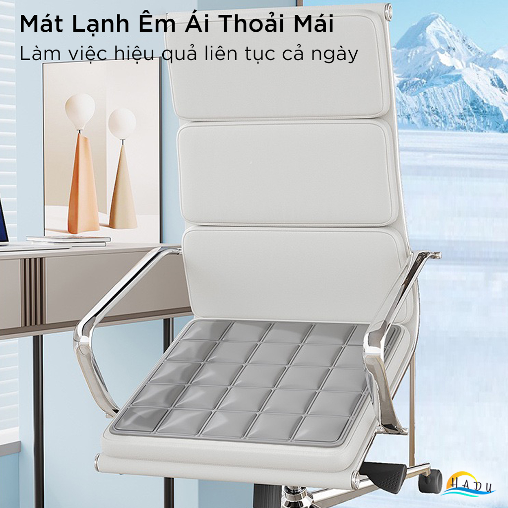 Đệm Ngồi Gel Làm Mát HADU Cho Ghế Văn Phòng, Chống Thấm, Gấp Gọn