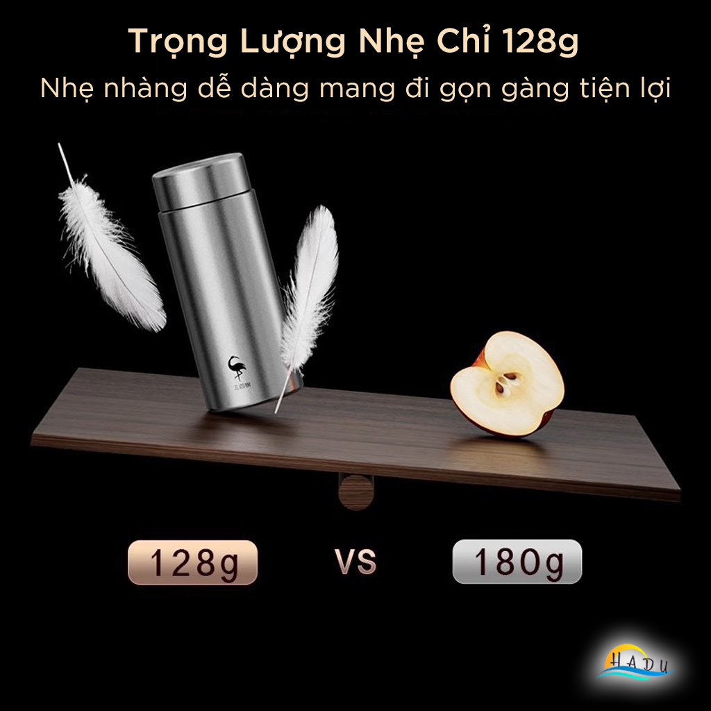 Bình Giữ Nhiệt Mini 200ml Titan Nguyên Chất – Nhỏ Gọn, Giữ Nhiệt Tốt, Kháng Khuẩn Tự Nhiên, Siêu Bền SSGP