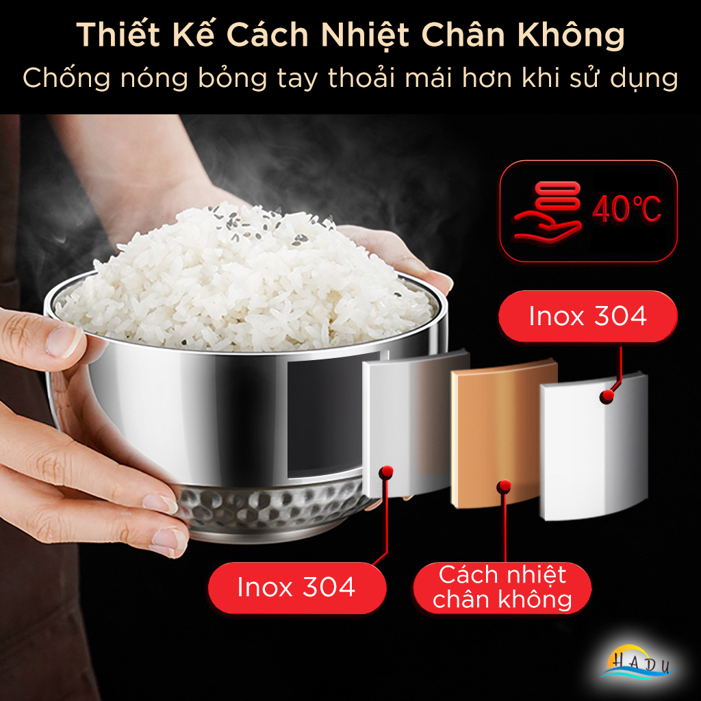 Bát Tô Inox 304 Cao Cấp – Chống Va Đập, Cách Nhiệt, Sáng Bóng Sang Trọng, Đạt Tiêu Chuẩn LFGB Đức SSGP