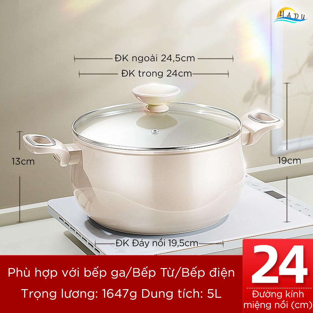 Nồi Chống Dính Bếp Từ SSGP Titan Gốm, 20cm 24cm 26cm, Không Teflon, Đạt Chất Lượng LFGB Đức