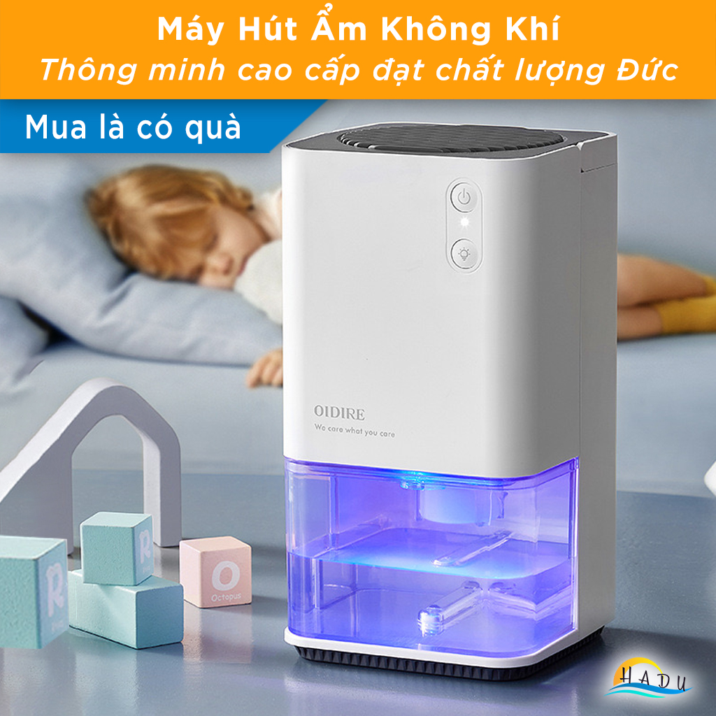 Máy Hút Ẩm Mini OIDIRE, Hút 300ml/Ngày, Bình Chứa 1.2L, Tiết Kiệm Điện, Cho Phòng Ngủ 30m²