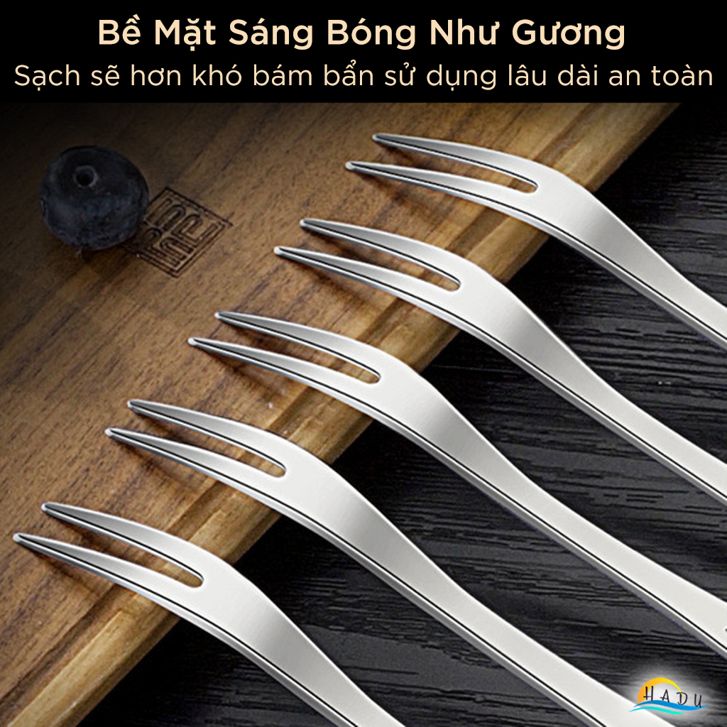 Nĩa Ăn Hoa Quả SSGP Inox 316L, Dài 12.2cm, Dày 2.5mm, Đạt Chất Lượng LFGB Đức