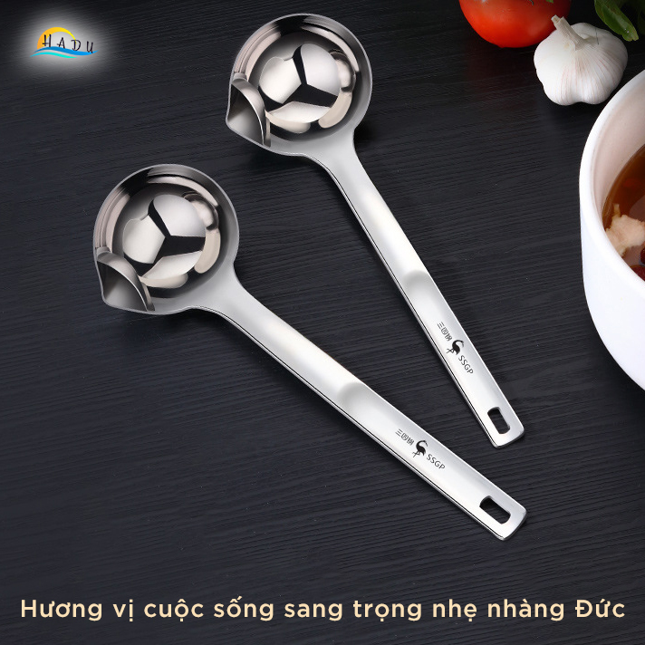 Muôi Canh Lọc Tách Dầu Mỡ Inox 304 Cao Cấp Đạt Chất Lượng Đức SSGP