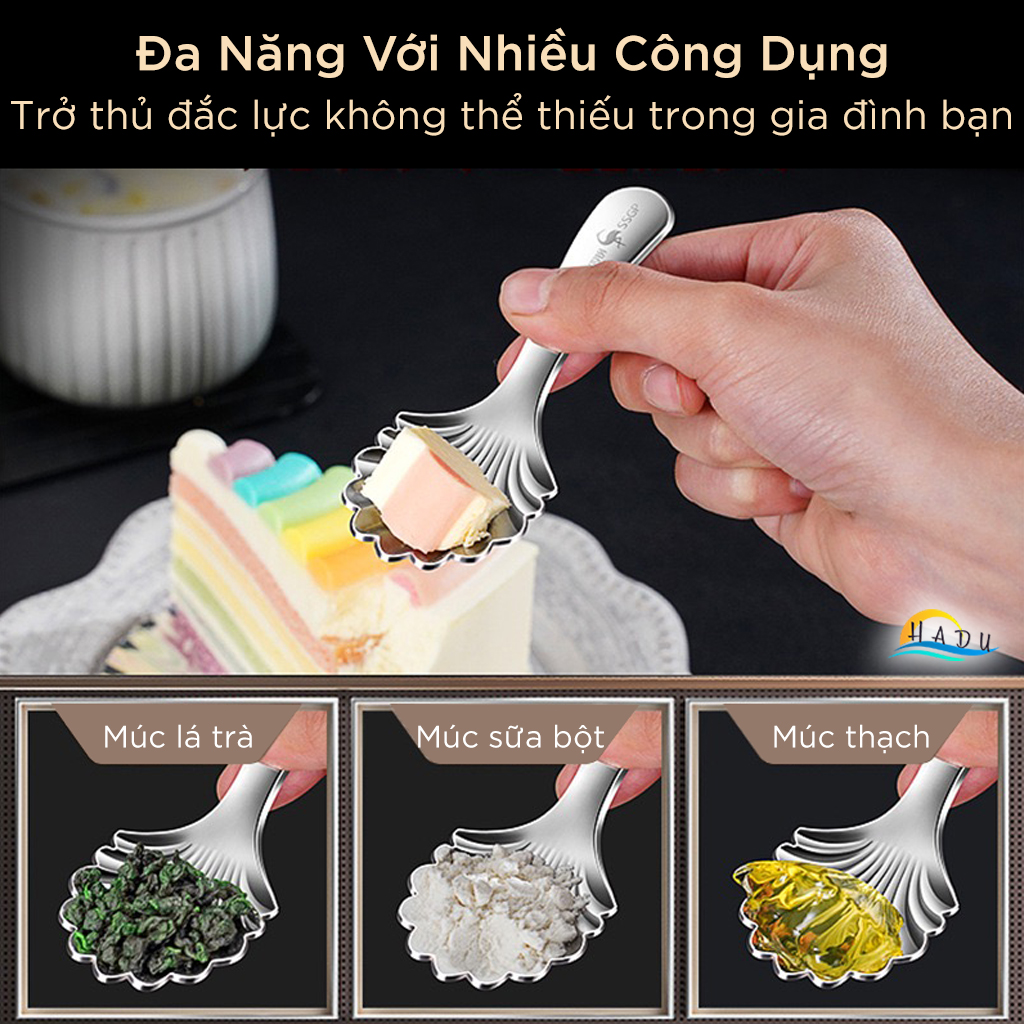 Thìa Múc Inox 304 Cao Cấp – Đầu Sâu, Tay Cầm Thoải Mái, Đa Năng Dùng Múc Trà, Sữa Bột, Bánh, Thạch SSGP