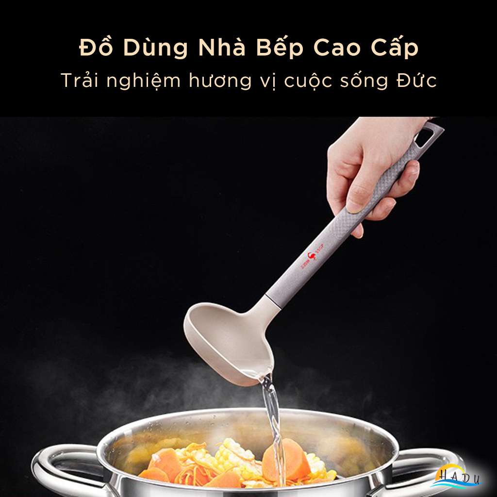 Muôi Múc Canh Ăn Lẩu Silicone Cao Cấp Không Mùi An Toàn Với Lớp Chống Dính Đạt Chất Lượng LFGB Đức SSGP