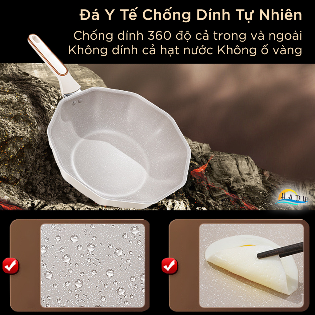 Chảo Chống Dính Bếp Từ SSGP 30cm, Nắp Xoay Điều Áp, Phủ Đá Y Tế, Màu Trắng, Đạt Chất Lượng LFGB Đức