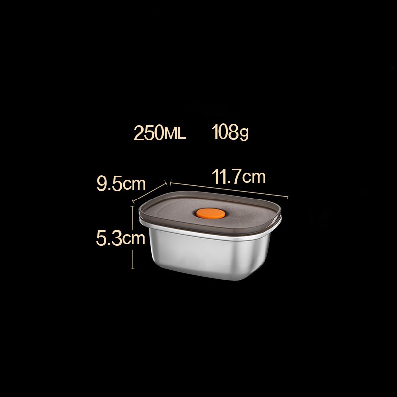 Hộp Bảo Quản Tủ Lạnh Inox 304 SSGP, Nắp Silicone Kín Khí, Chống Rò Rỉ, Đạt Chất Lượng LFGB Đức