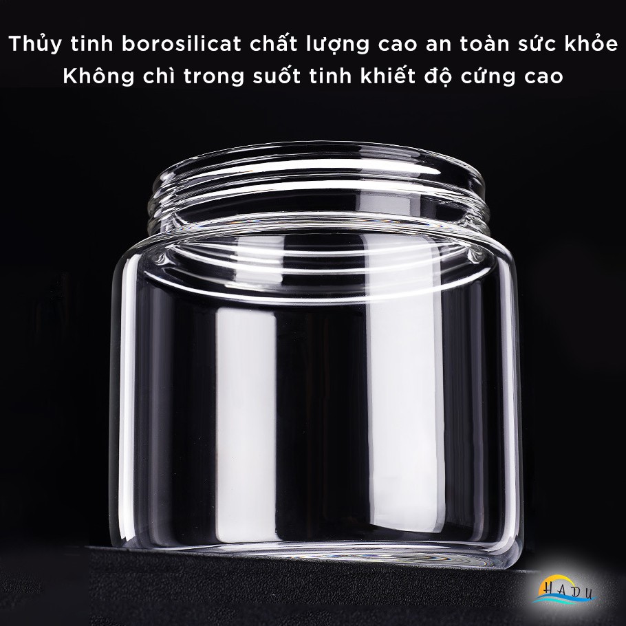 Hũ Đựng Gia Vị Thủy Tinh Borosilicate SSGP, Nắp Inox 304, Kèm Thìa, Đạt Chất Lượng LFGB Đức