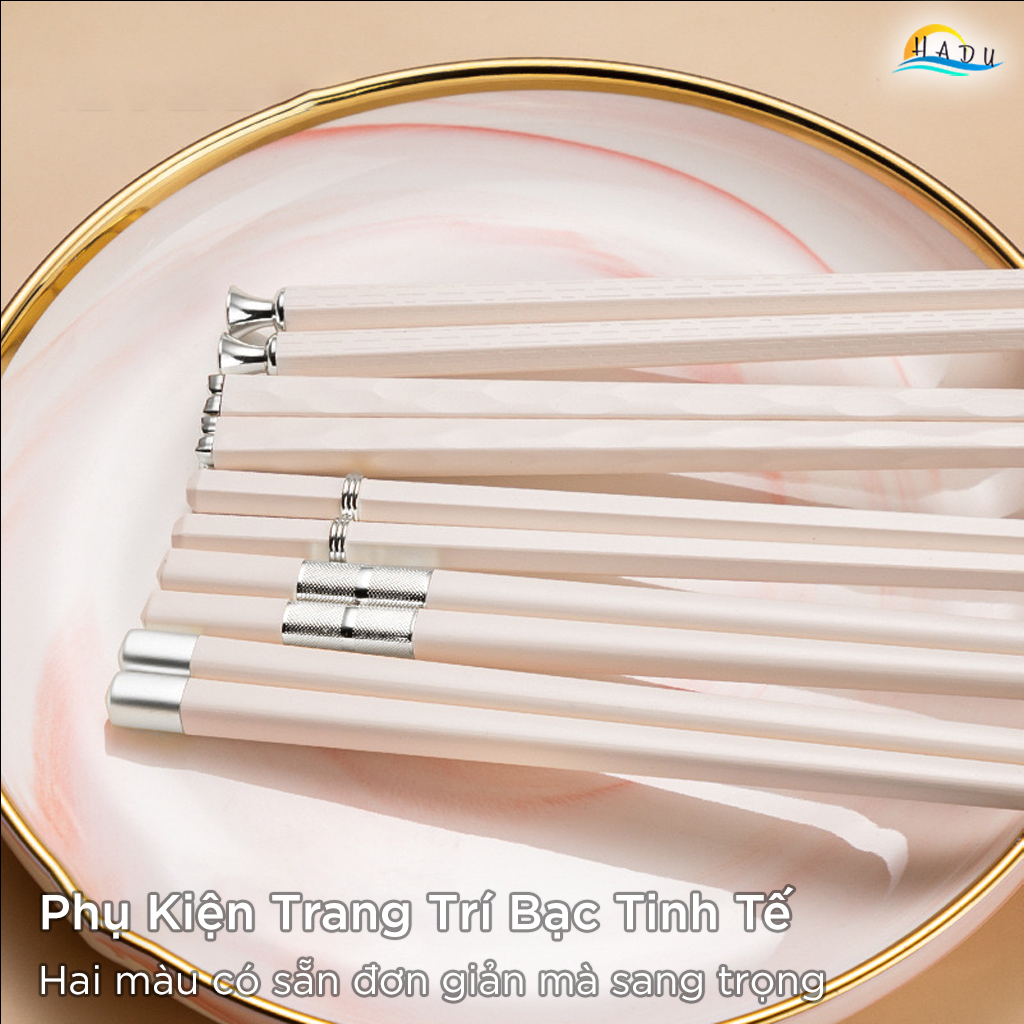 Bộ 5 Đôi Đũa Sợi Thủy Tinh HADU Kháng Khuẩn, Chống Trượt, Chịu Nhiệt, 24.3cm