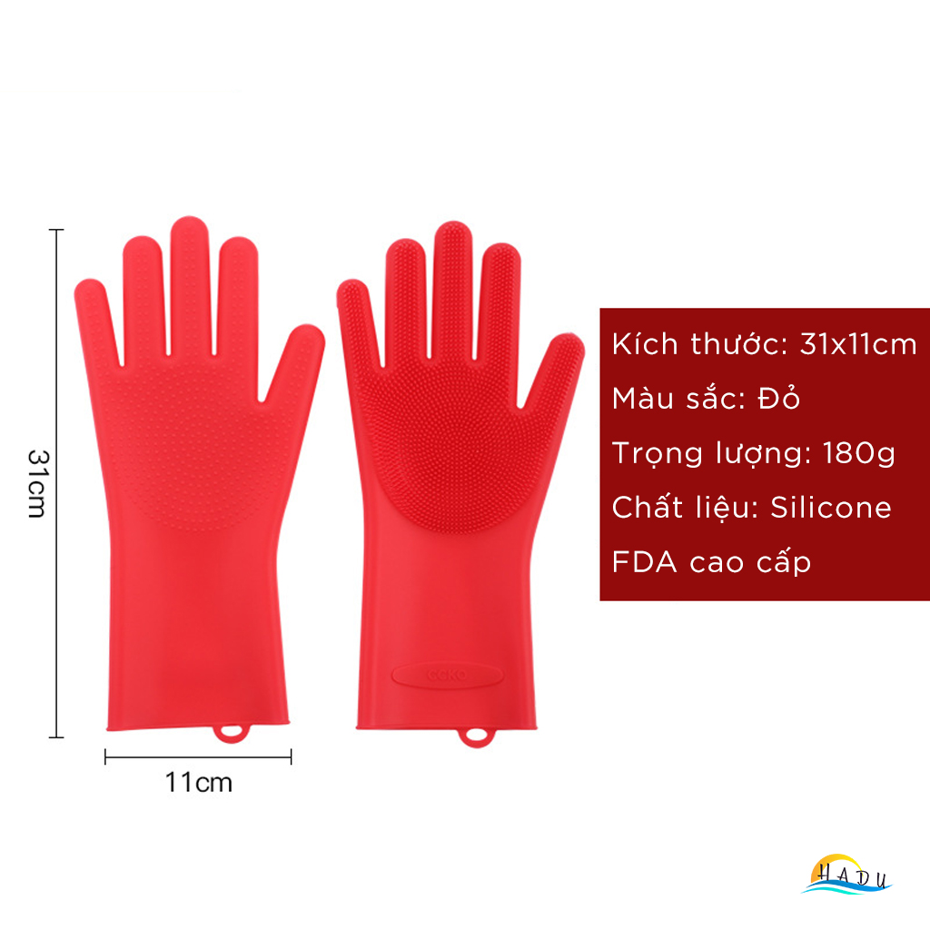 Găng Tay Silicone Cao Cấp FDA, Chịu Nhiệt, Chống Trượt, Đa Năng Rửa Chén, Nồi, Chảo, Thực Phẩm, Tạo Bọt Nhanh CCKO