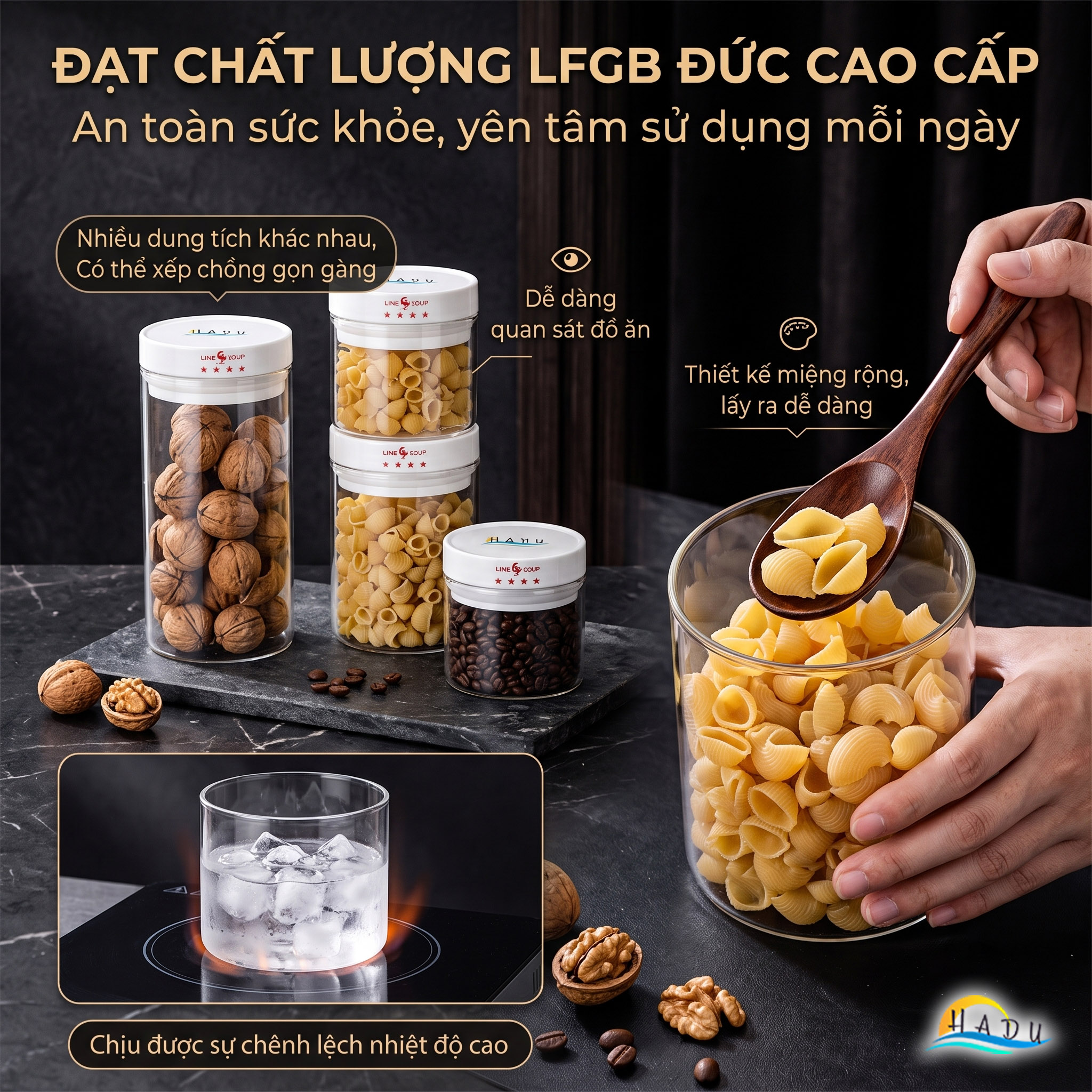 Hộp Thủy Tinh Hút Chân Không SSGP, Thủy Tinh Borosilicate, Chống Ẩm, Đạt Chất Lượng LFGB Đức