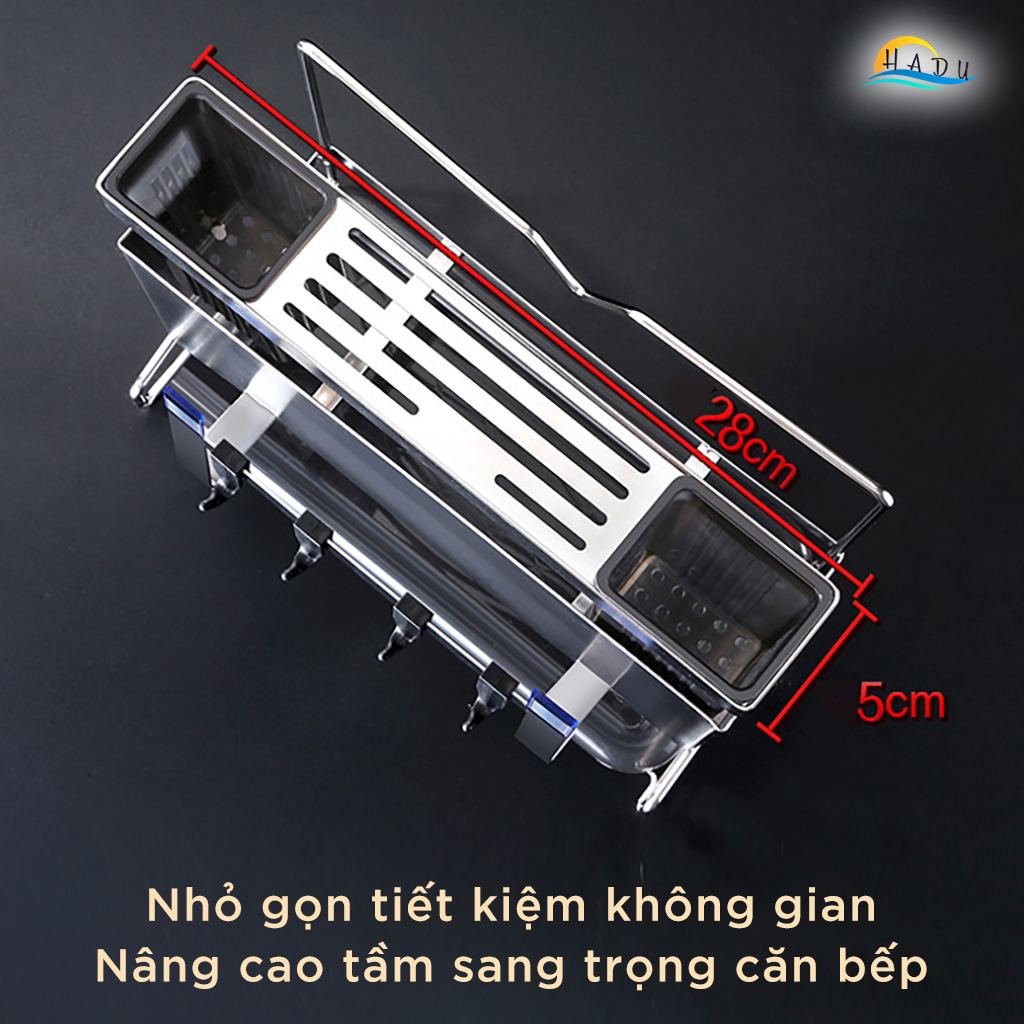 Giá Để Dao Thớt Đa Năng SSGP Inox 304, Treo Tường hoặc Để Bàn, Kèm Ống Đũa, Đạt Chất Lượng LFGB Đức